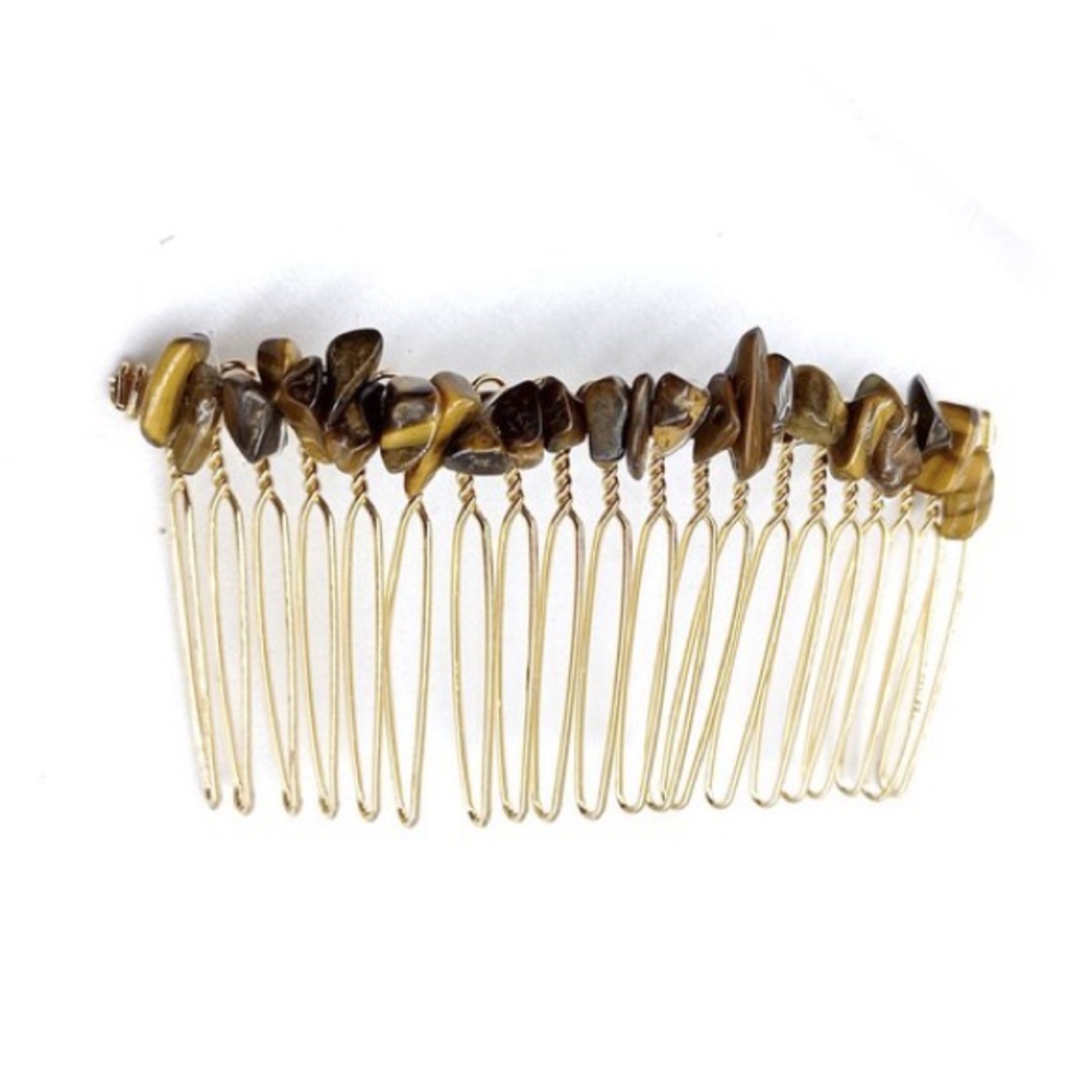 76R. Natural Stone Hair Comb - Picture 2 of 4